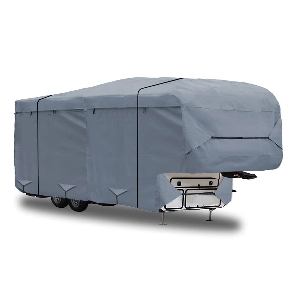 5th Wheel RV Trailer Cover 5 Layers with Windproof Side-Straps Heavy Duty 24' - 26' J901257