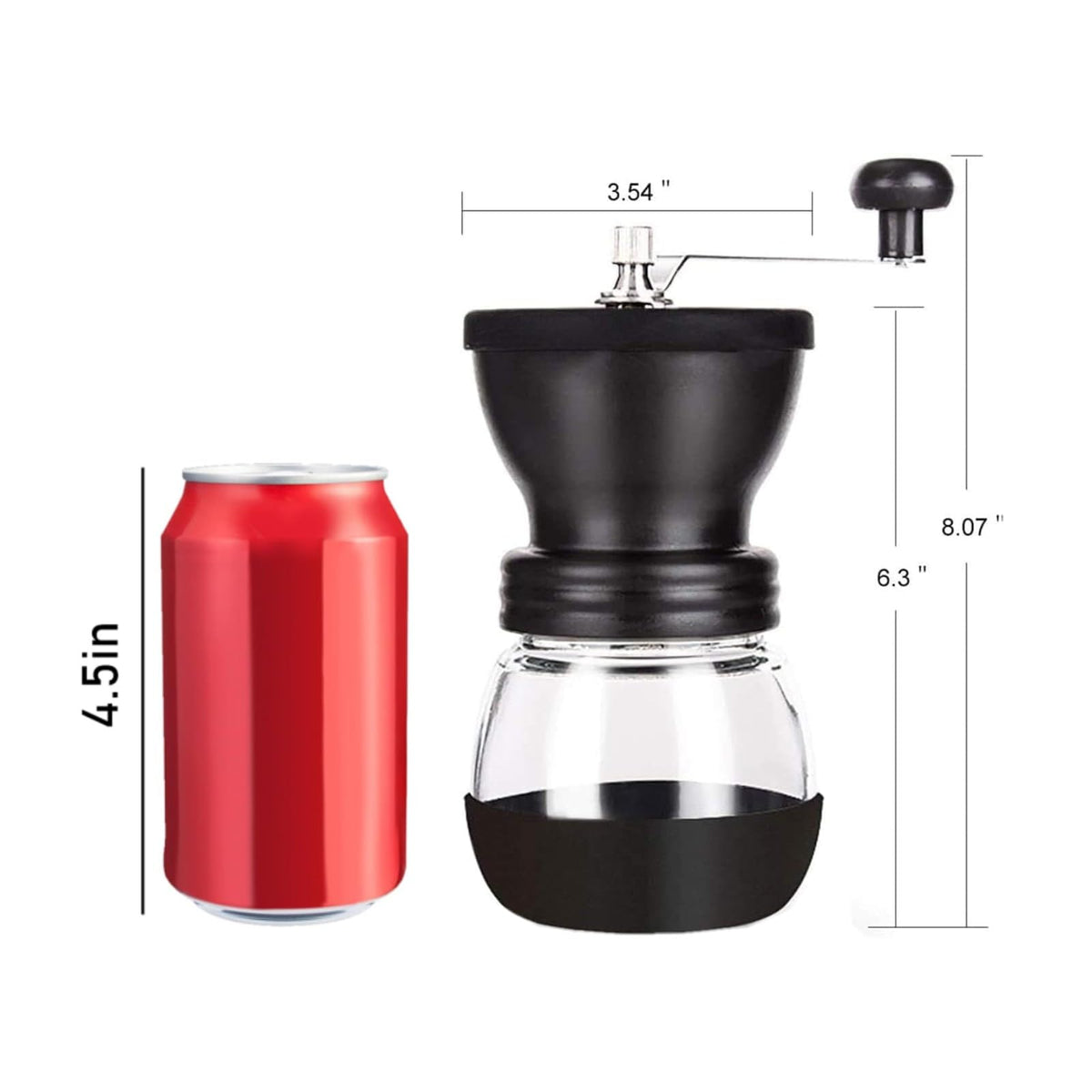 Manual Coffee Grinder with Ceramic Burr and 2 Glass Jars C714118