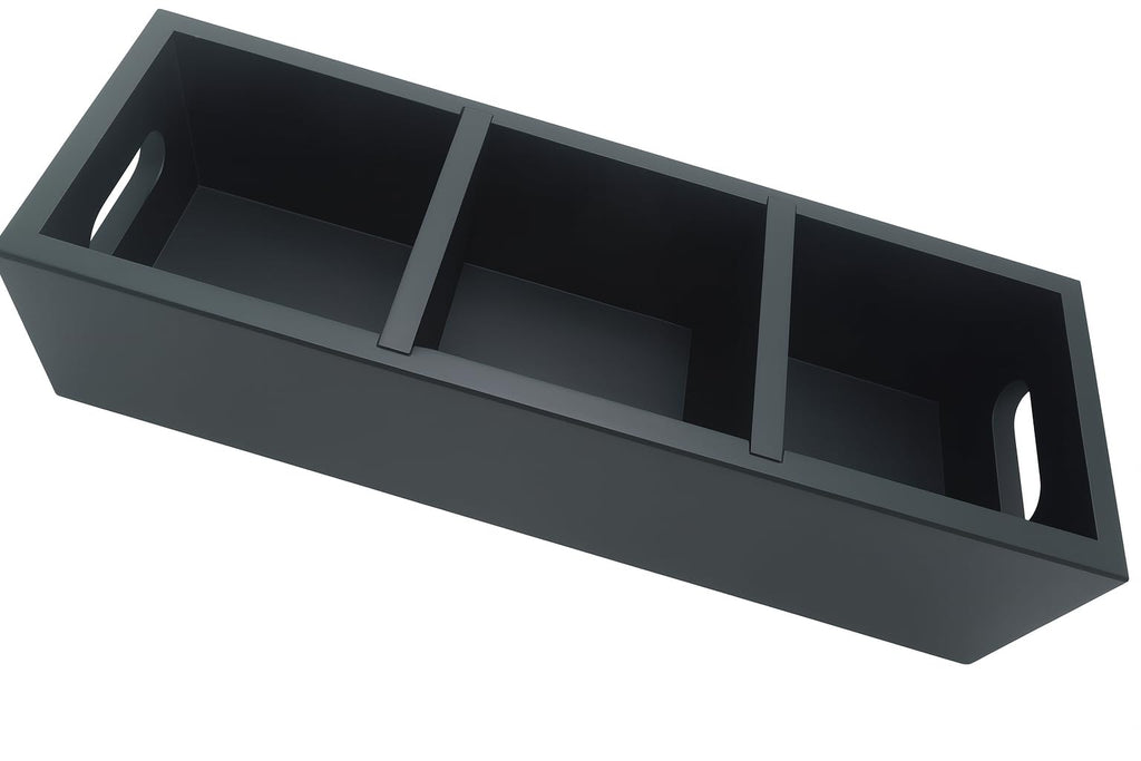 Matte Black Wood 3 Compartment Organizer Tray Z193644