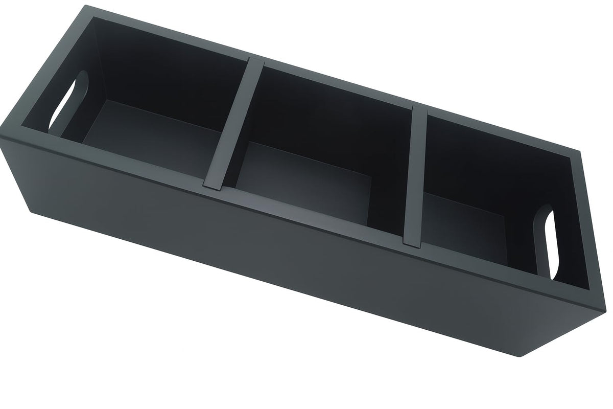 Matte Black Wood 3 Compartment Organizer Tray Z193644