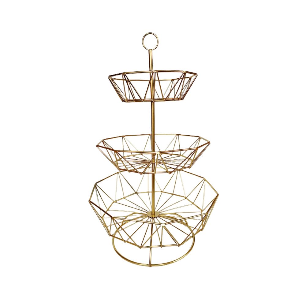 3 Tier Metal Wire Fruit Basket Stand Q77409