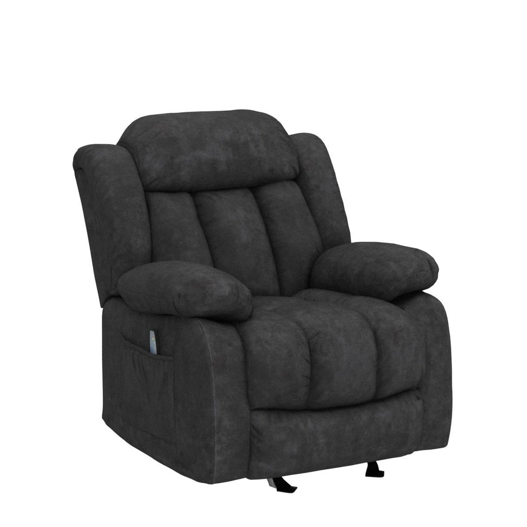 Grey Manual Swivel Rocker Recliner with Heat and Vibration I380557