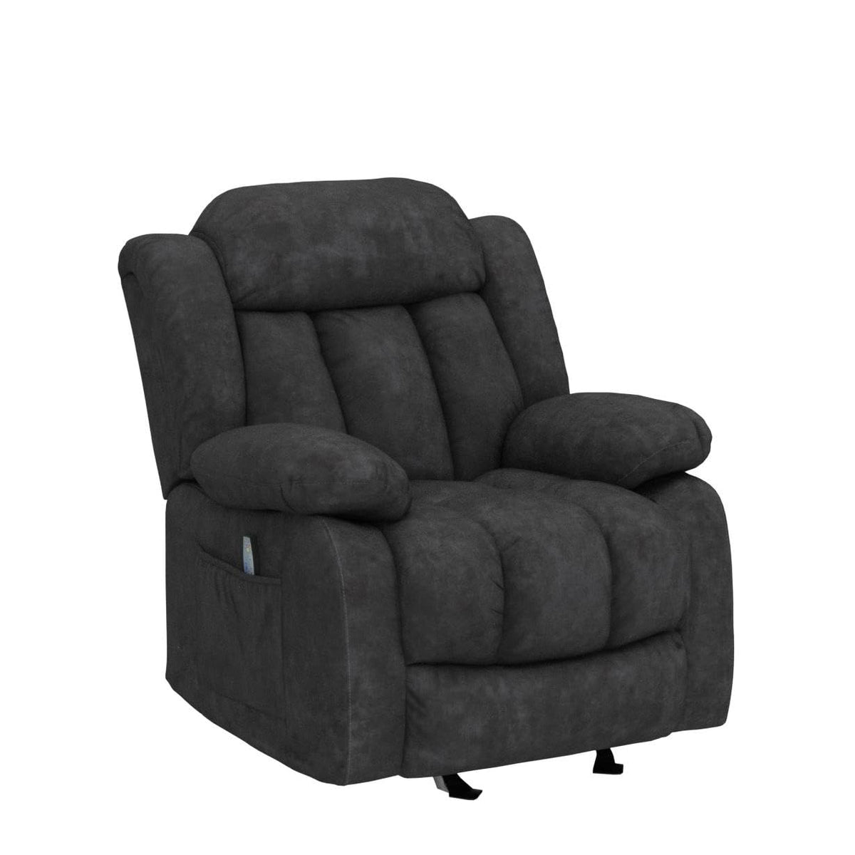 Grey Manual Swivel Rocker Recliner with Heat and Vibration I380557