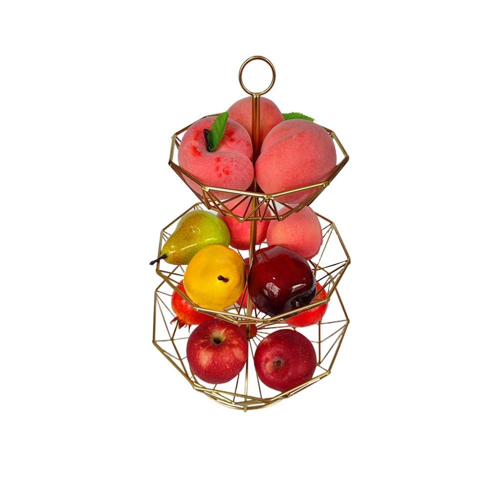 3 Tier Metal Wire Fruit Basket Stand Q77409
