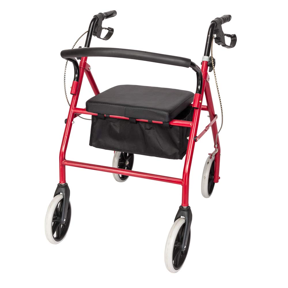 Height Adjustable Rolling Walker with Wheels and Seat J807
