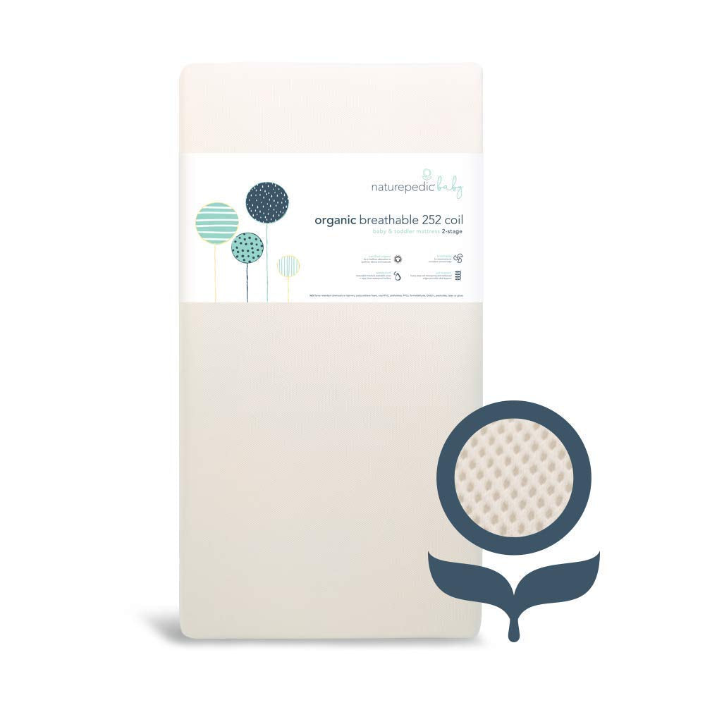 Organic 2-Stage 144 Coil Crib Mattress with Protector Pad F240835