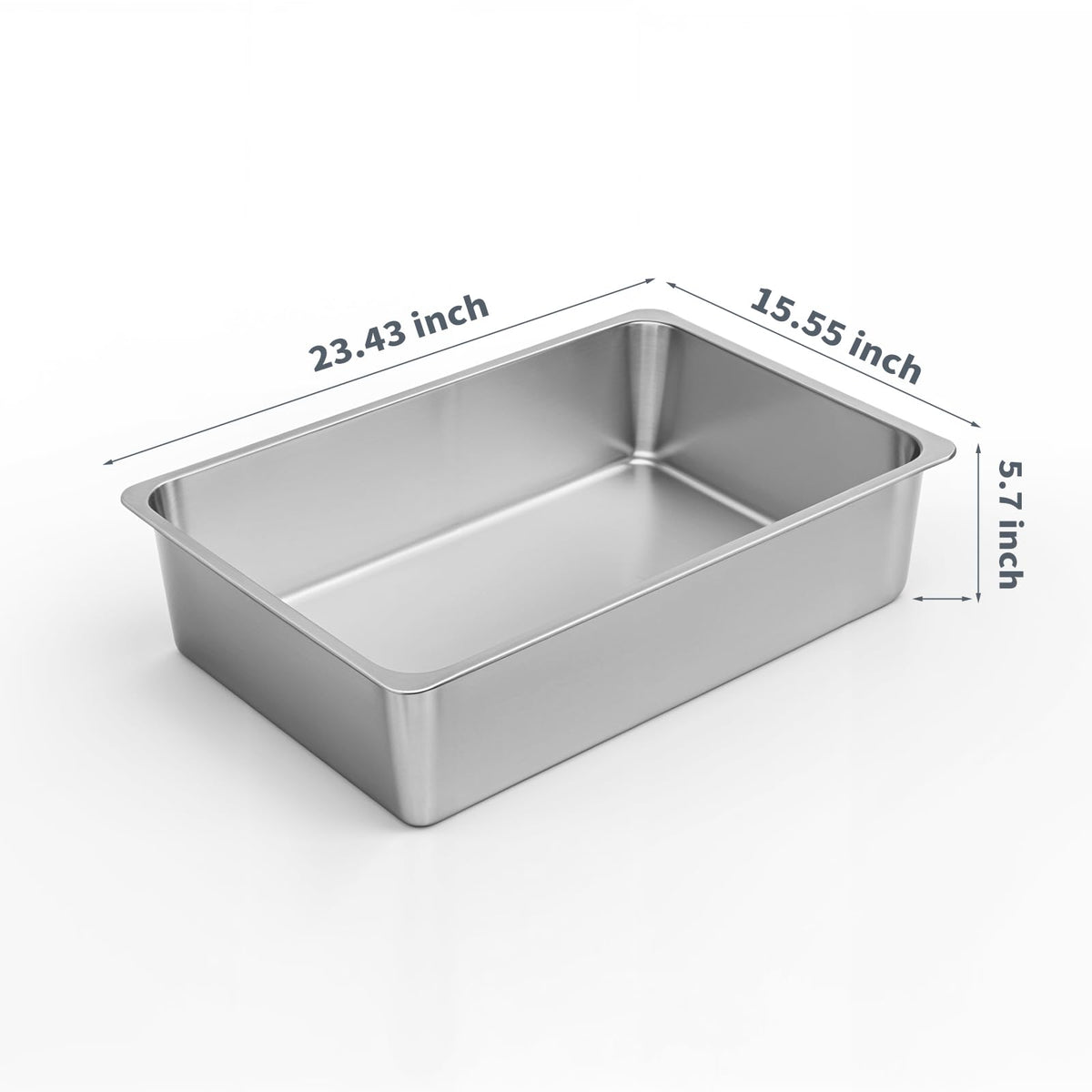 XL Stainless Steel High Sided Cat Litter Box K183