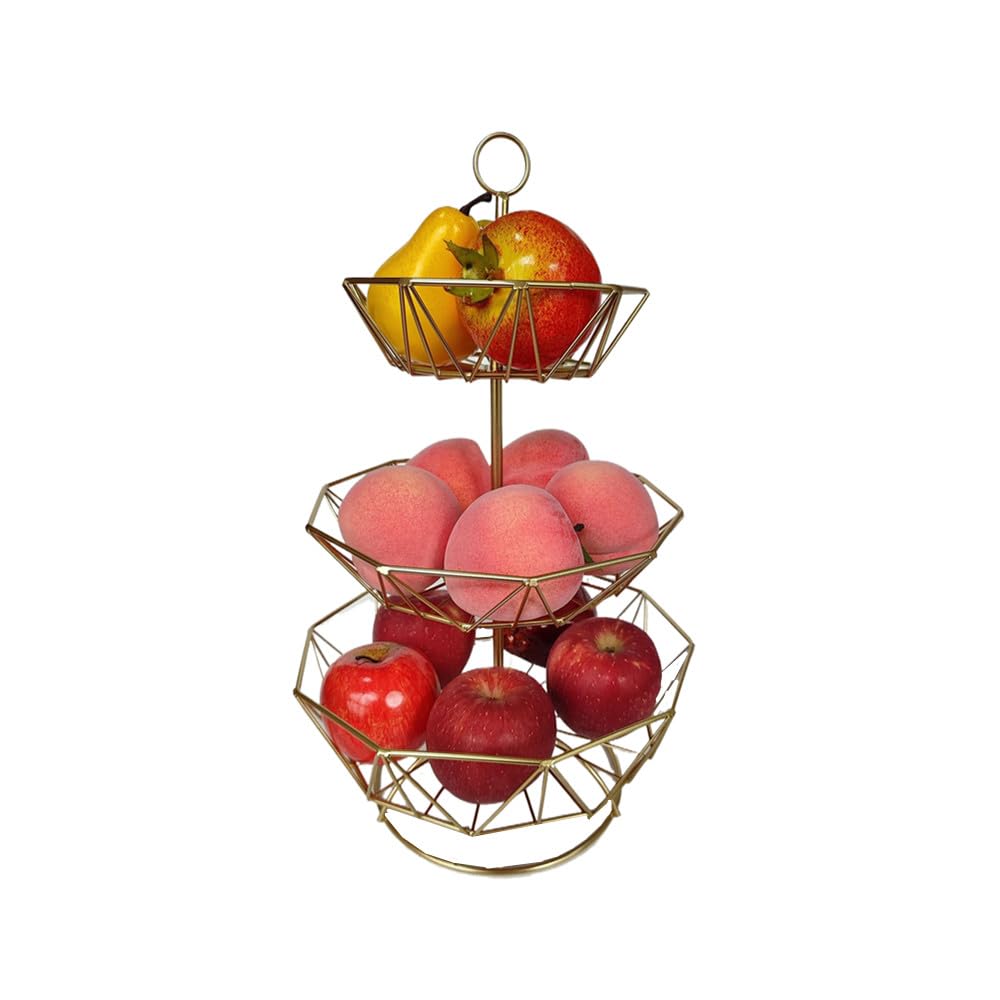 3 Tier Metal Wire Fruit Basket Stand Q77409