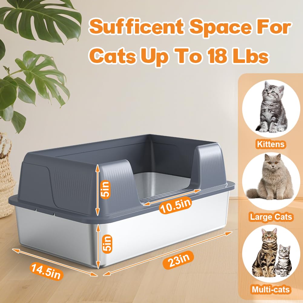 XL Stainless Steel Cat Litter Box A161817