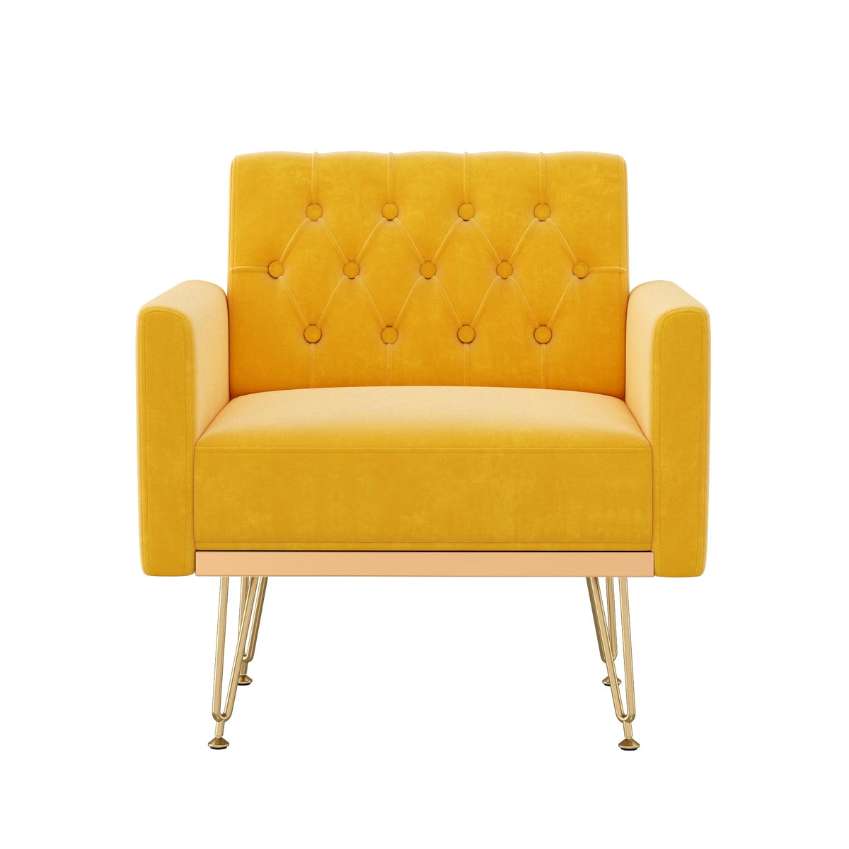 Velvet Tufted Accent Chair with Metal Legs P226541