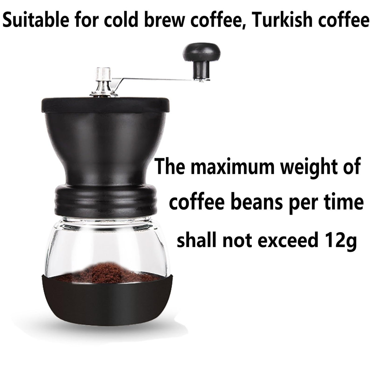 Manual Coffee Grinder with Ceramic Burr and 2 Glass Jars C714118