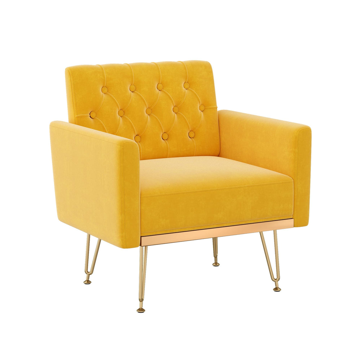 Velvet Tufted Accent Chair with Metal Legs P226541