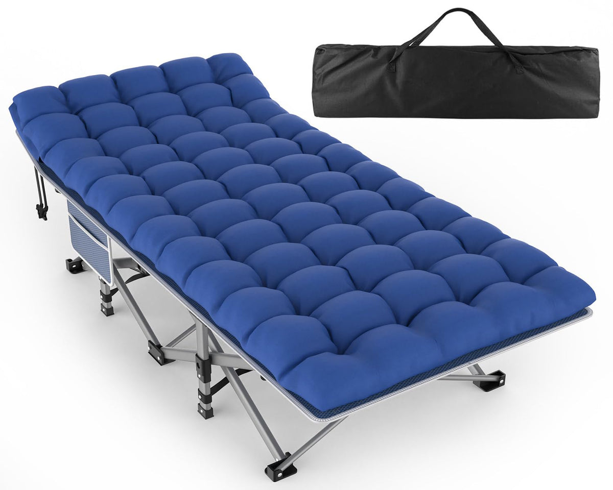 Oversized XXL Folding Camping Cot with Mattress and Pillow A654346
