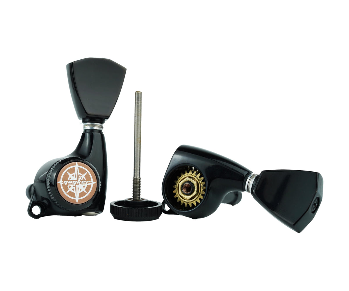 Locking Guitar Tuners 3L + 3R Black J51107