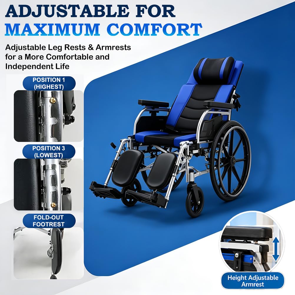 Reclining Wheelchairs with Elevating Leg Rests W785