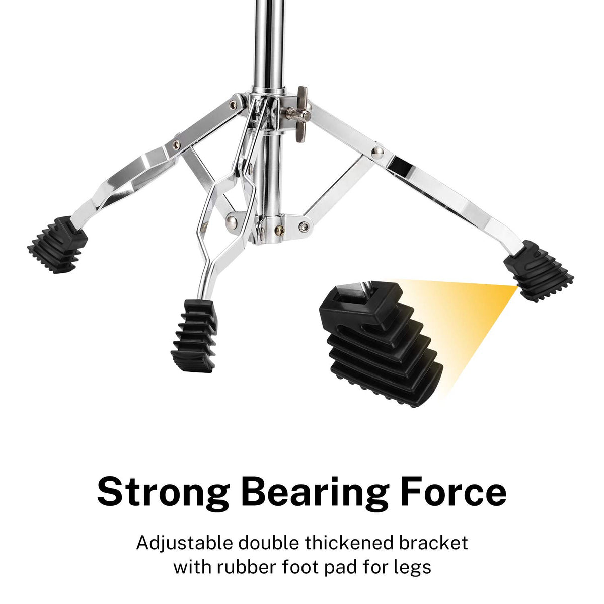 Adjustable Double Braced Snare Drum Stand with Drumstick Holder Q4571
