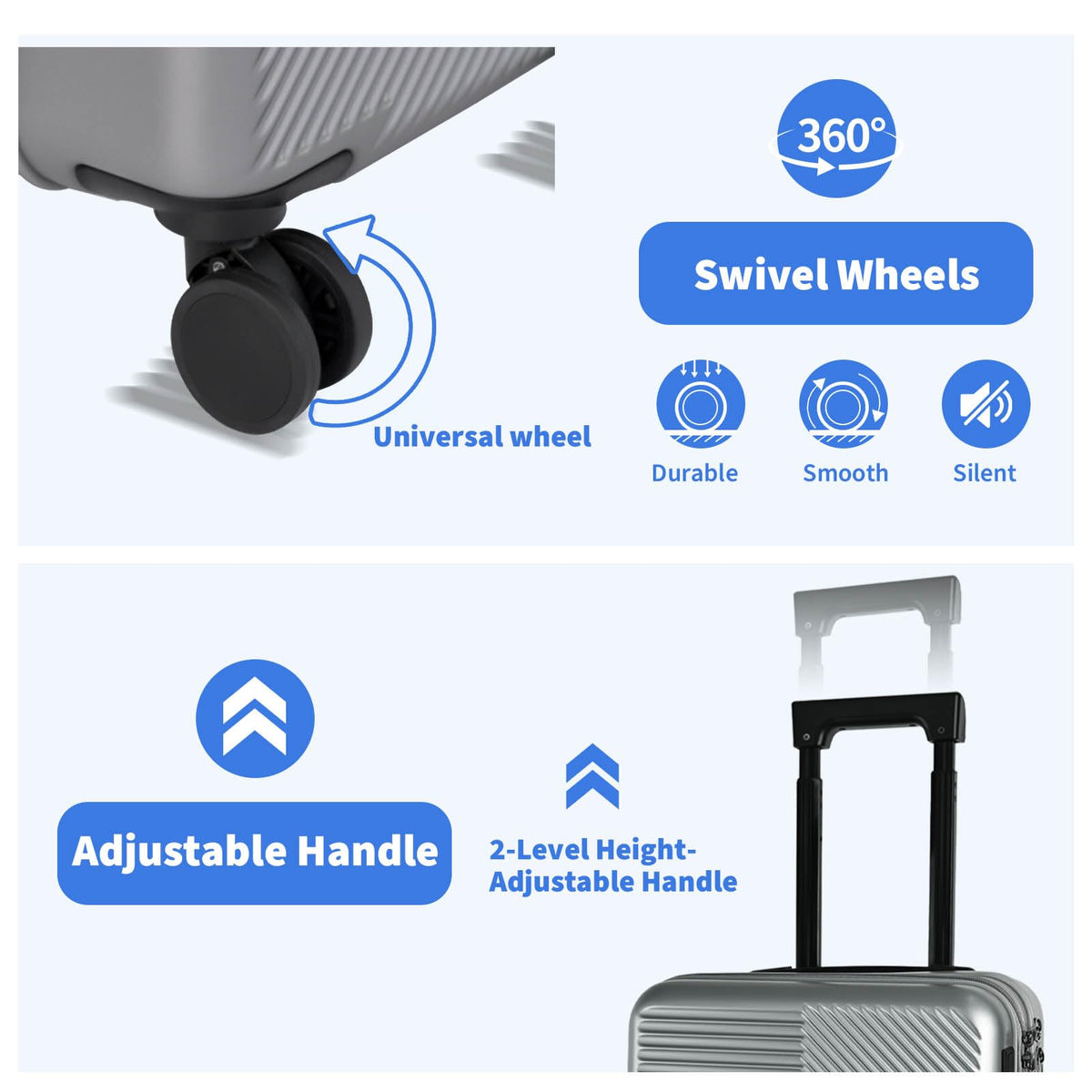 20 inch Hardshell PC Carry on Luggage with Wheels A47955