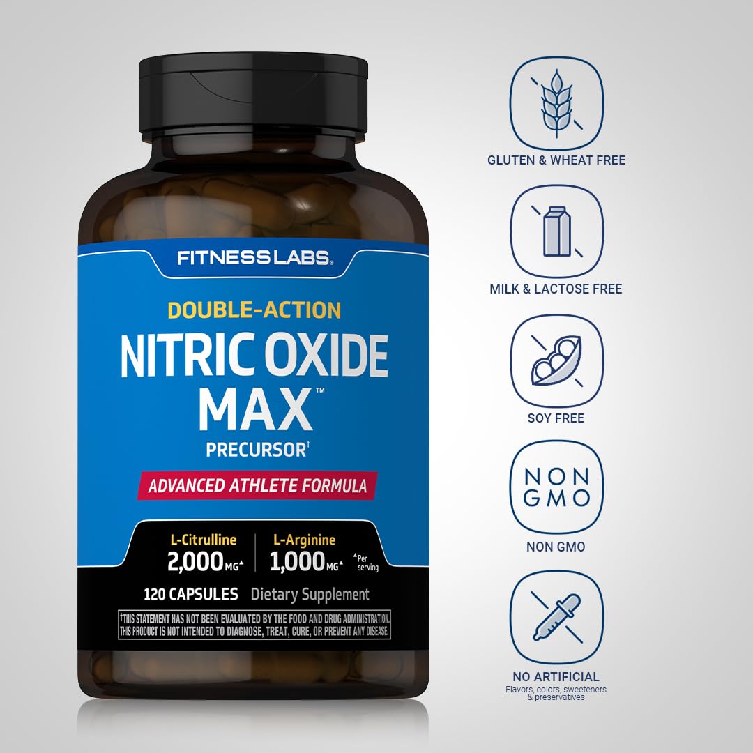 3000mg 120 Capsules Nitric Oxide Supplement with L Arginine and L Citrulline C3164