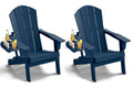 Folding Adirondack Chairs Set of 2 Navy Blue W873