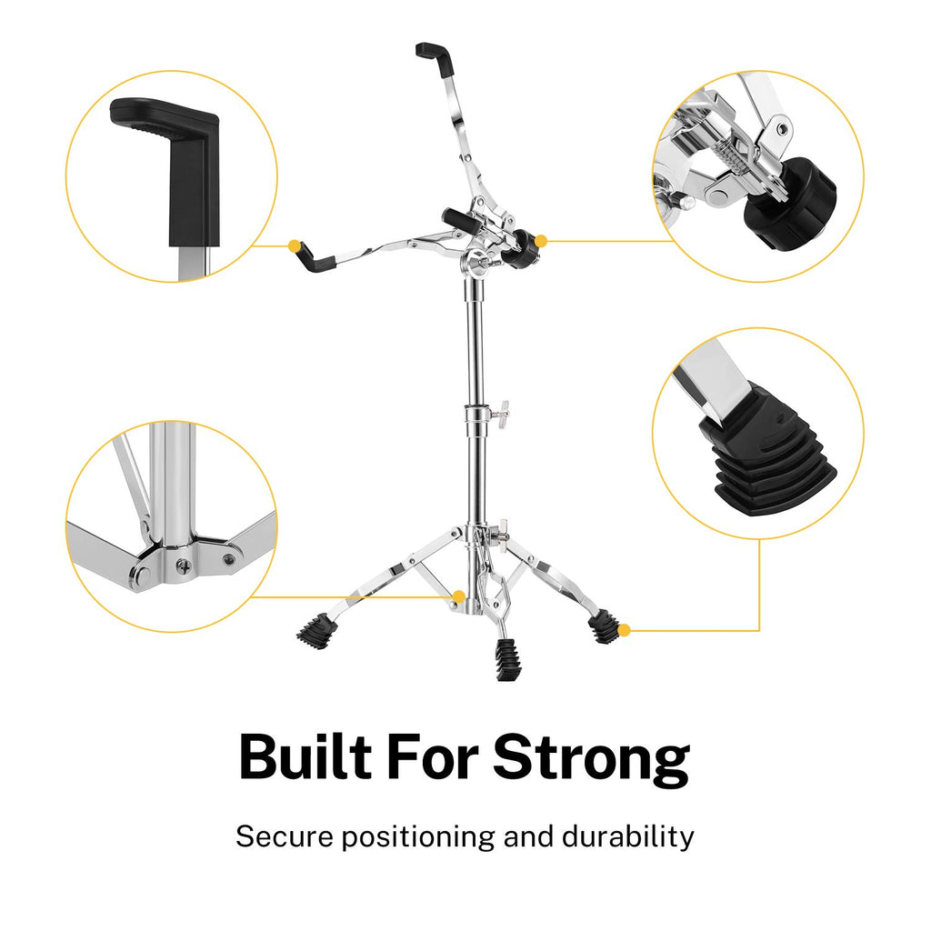 Adjustable Double Braced Snare Drum Stand with Drumstick Holder Q4571