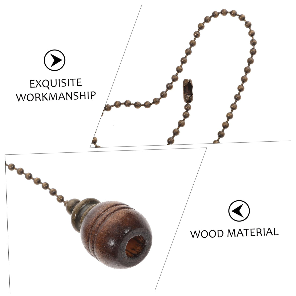 Wooden Ceiling Fan Pull Chain Set of 2 Z8291