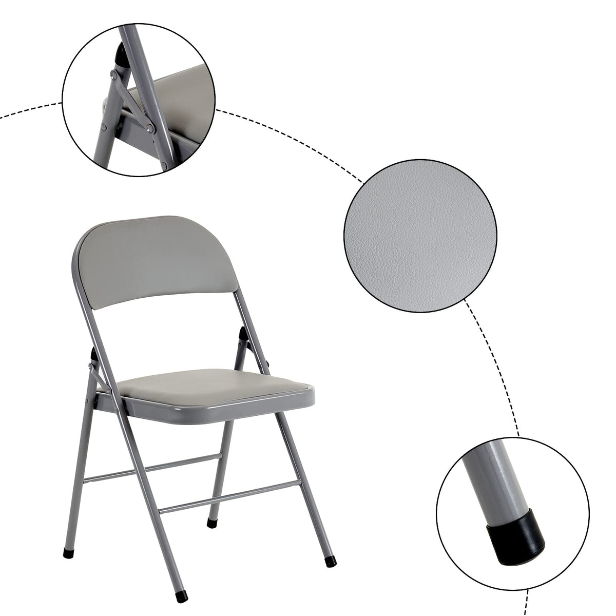 Foldable Iron PVC Chairs X55558