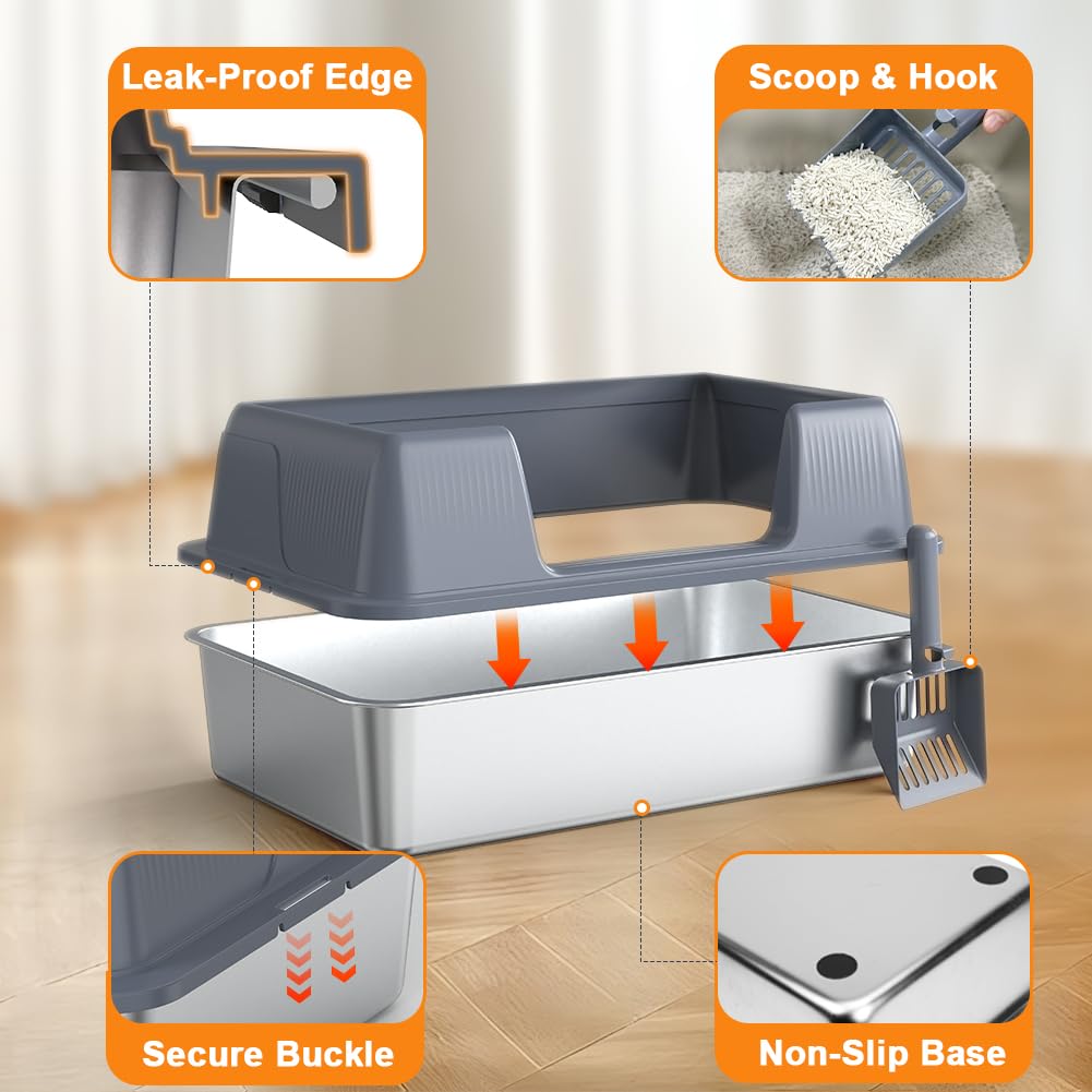 XL Stainless Steel Cat Litter Box A161817