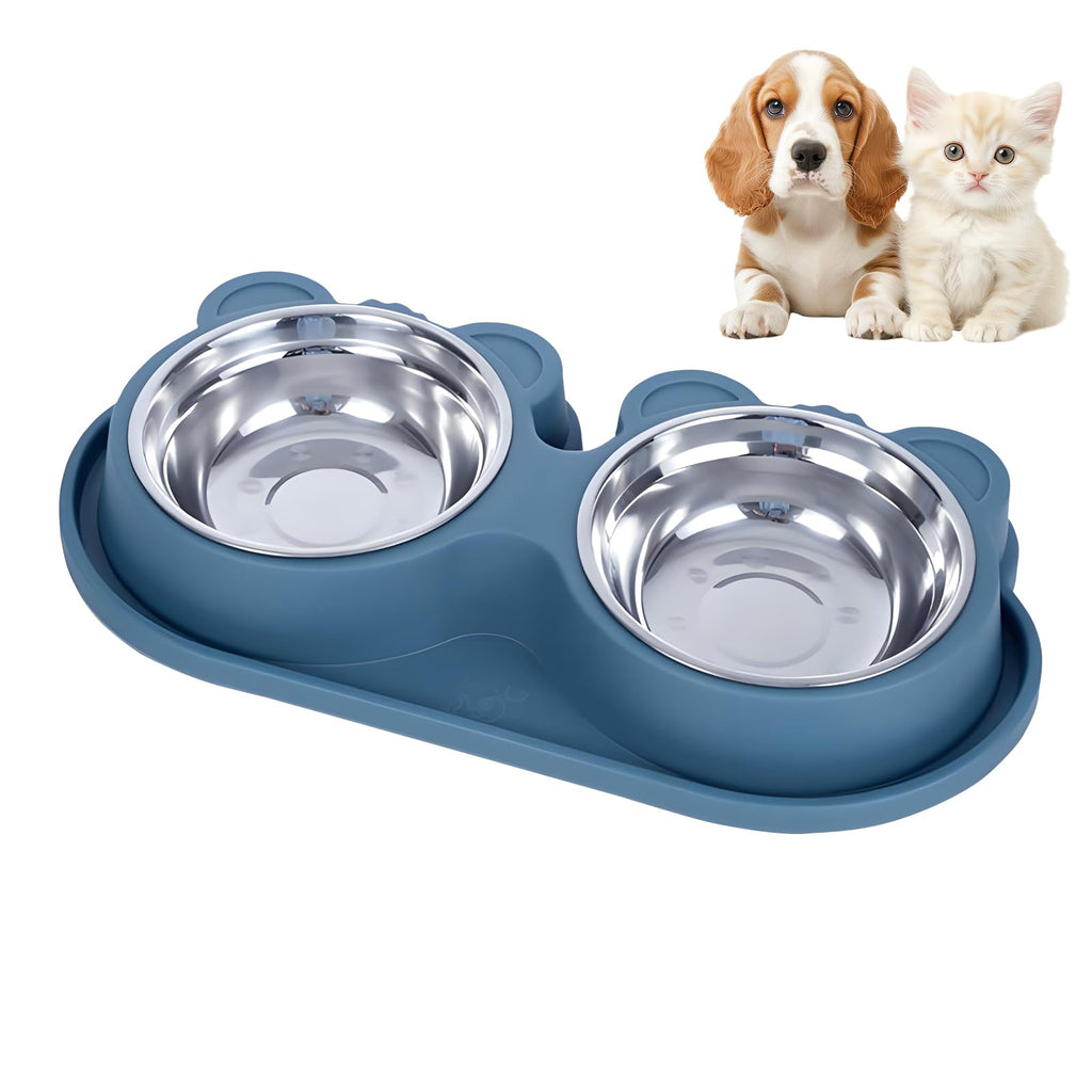 Stainless Steel Double Pet Bowls with Non-Slip Base X40615