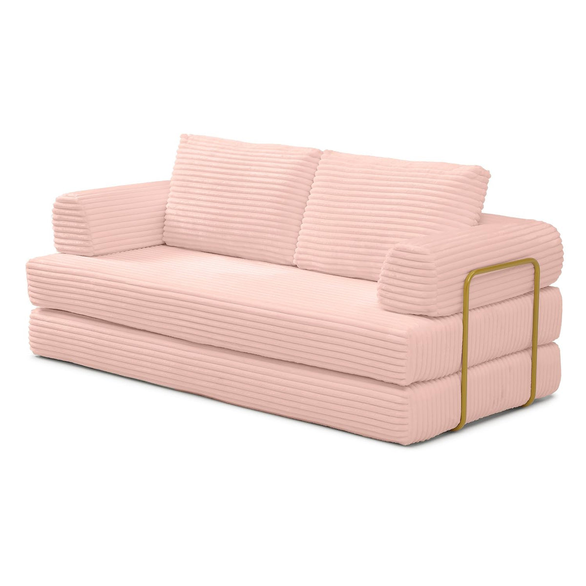 Pink Convertible Sleeper Sofa Bed I115338