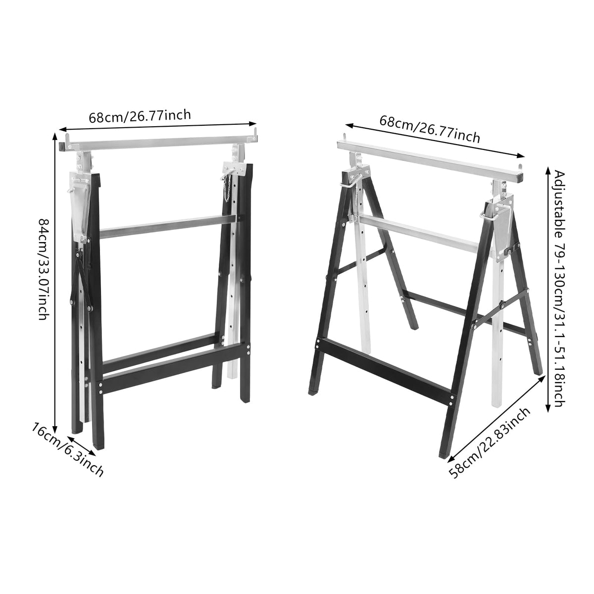 Heavy Duty 2-Pack Folding Sawhorse V461193