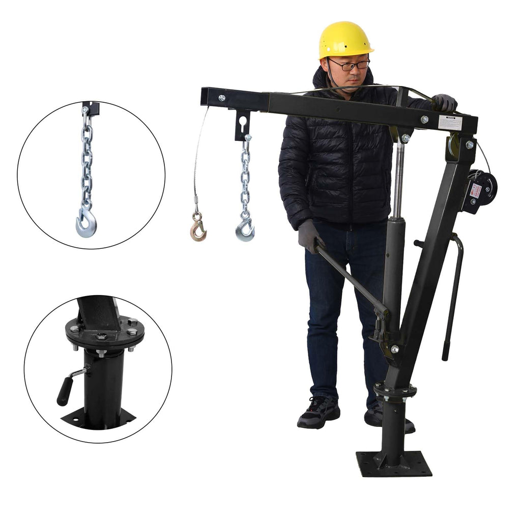 2000 lb Pickup Truck Davit Crane with Hand Winch A887790