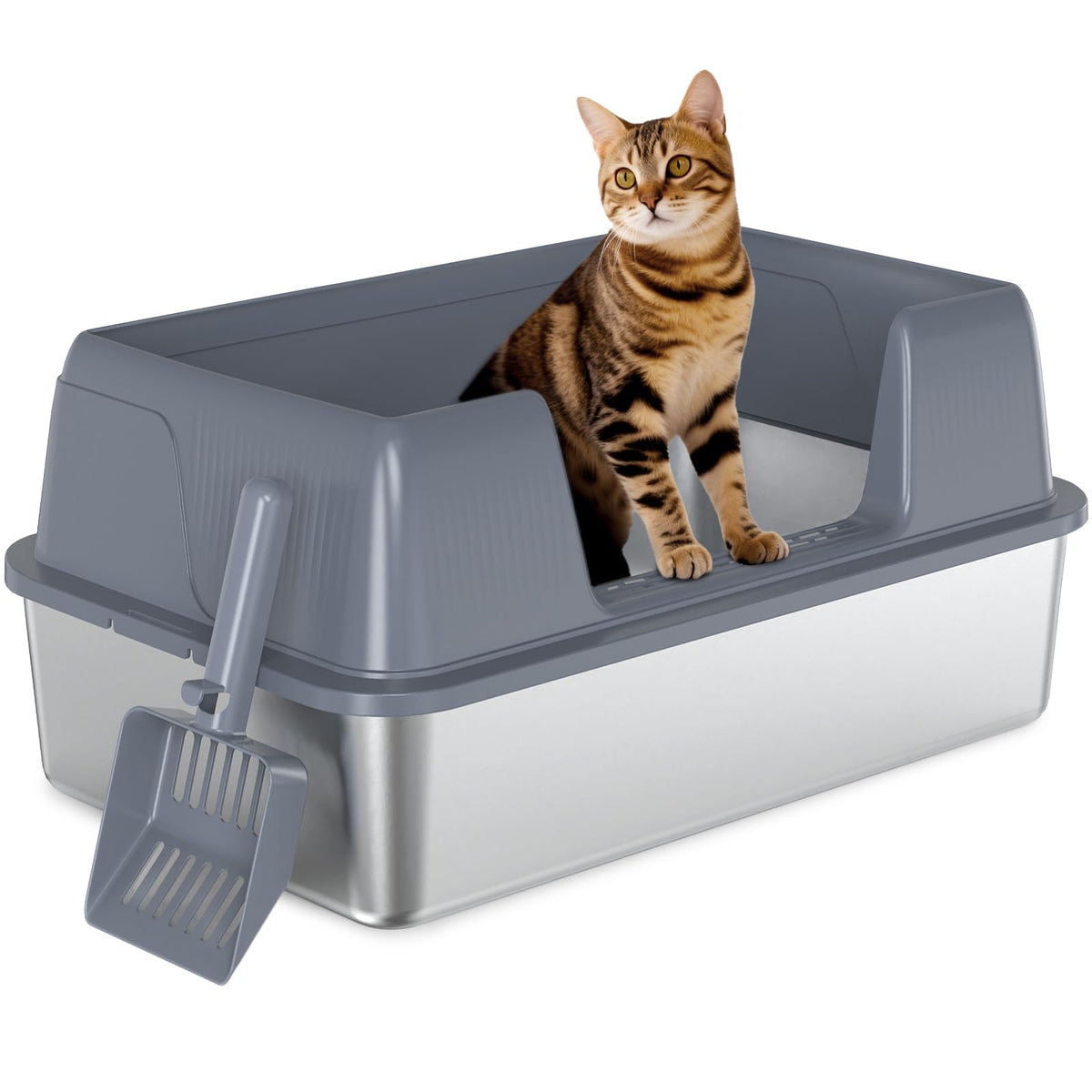 XL Stainless Steel Cat Litter Box A161817