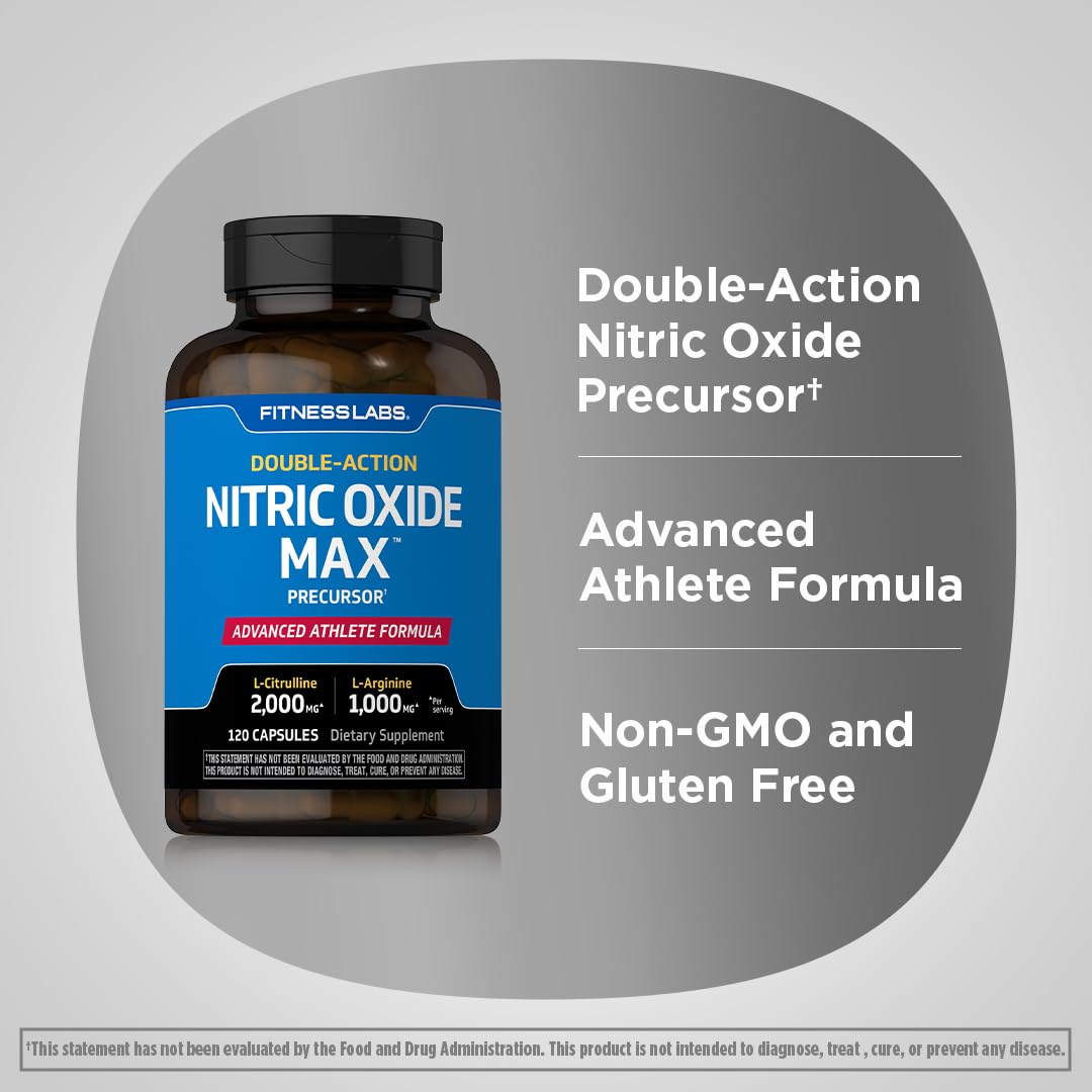3000mg 120 Capsules Nitric Oxide Supplement with L Arginine and L Citrulline C3164