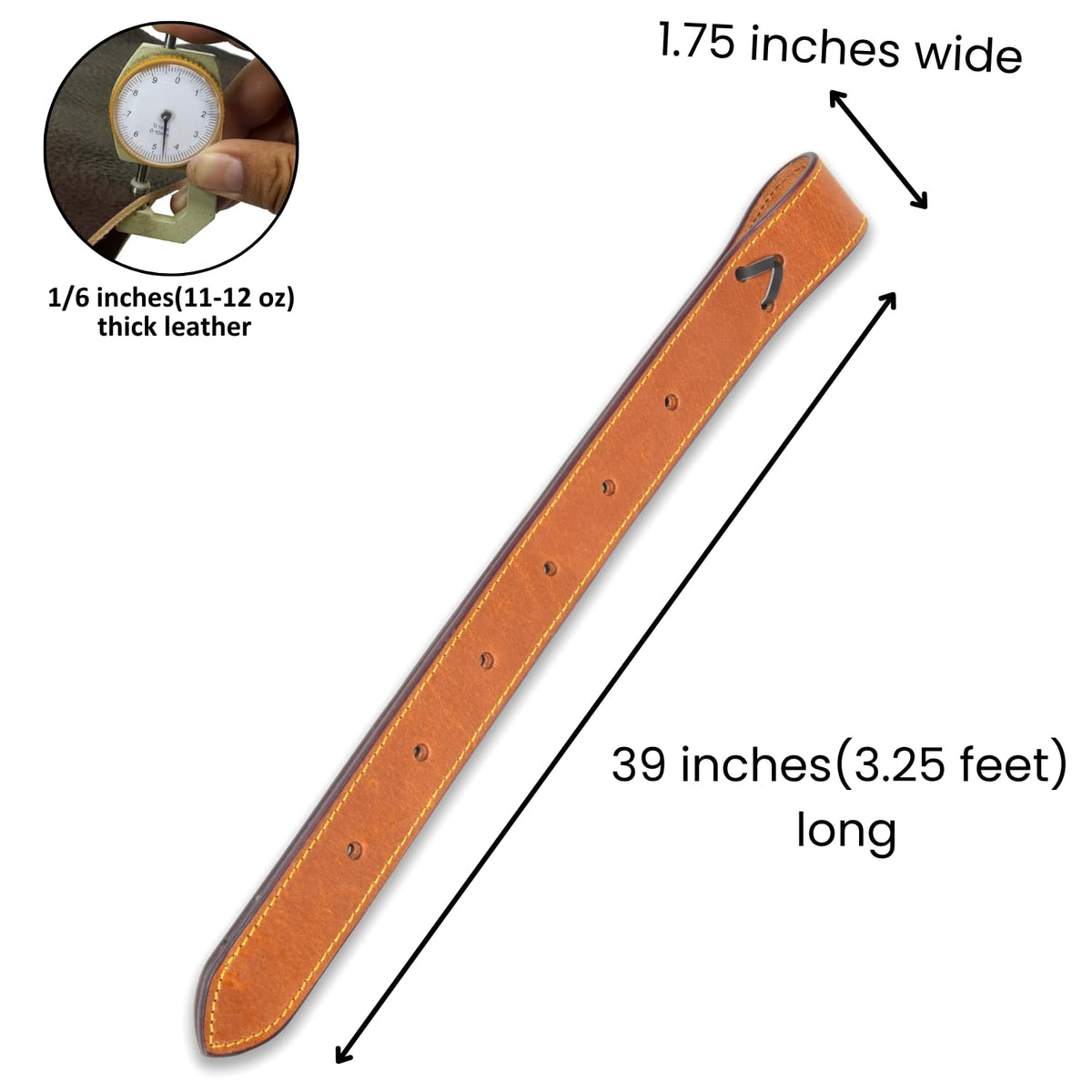 Full Grain Leather Saddle Cinch Tie Strap I4549