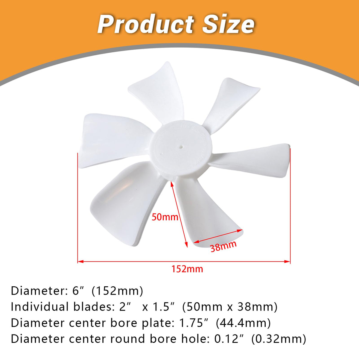 6 Inch RV Vent Fan Blade with D-Bore X5870