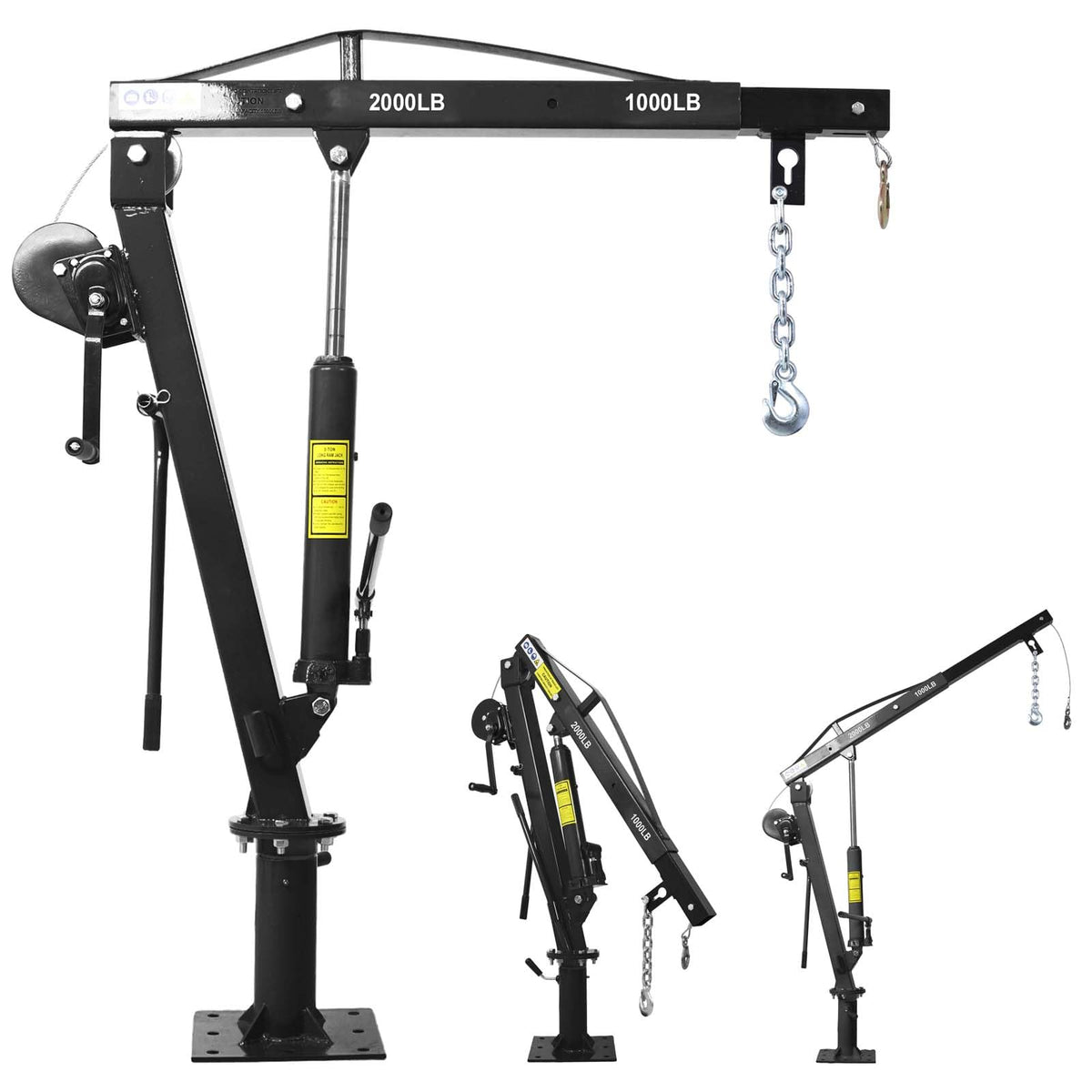 2000 lb Pickup Truck Davit Crane with Hand Winch A887790