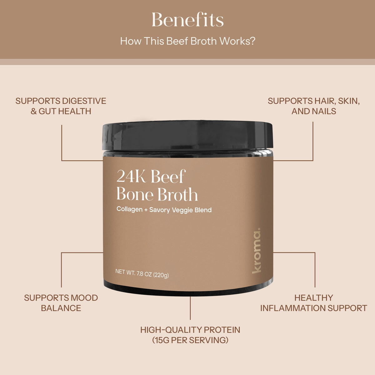 Beef Bone Broth Powder 7 oz C3322