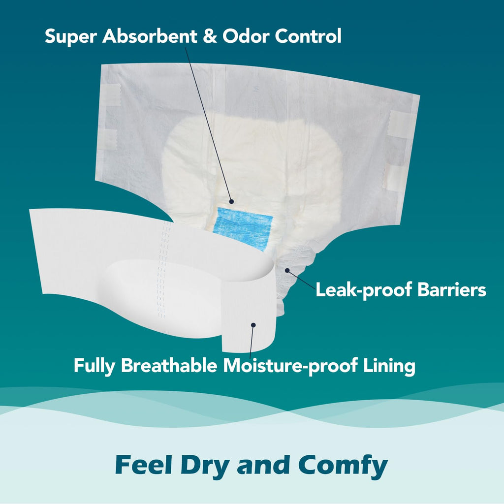 Adult Diapers with Tabs, L, 12 Count T4734