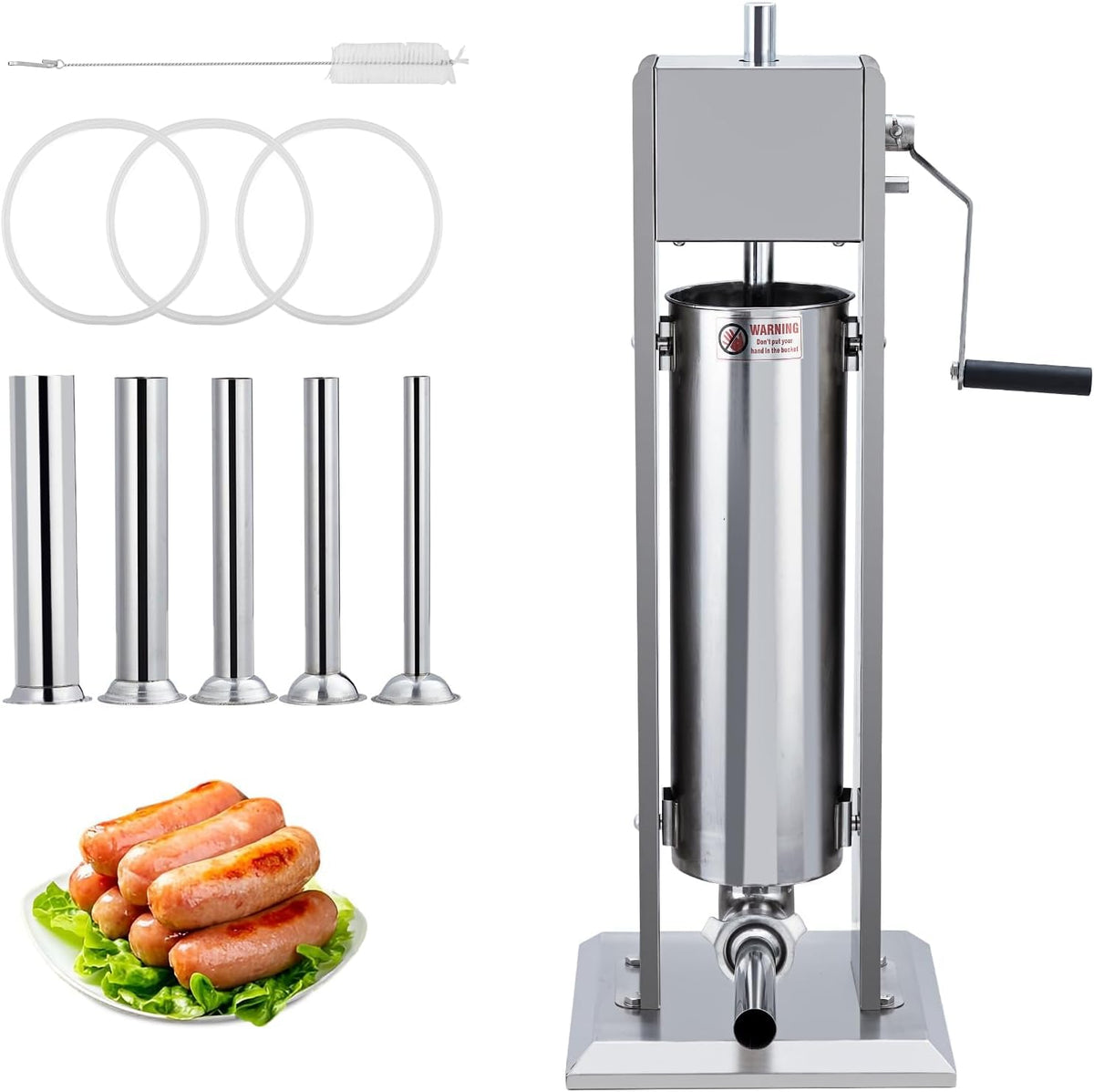 15L Sausage Stuffer with 5 Stainless Steel Tubes J247148