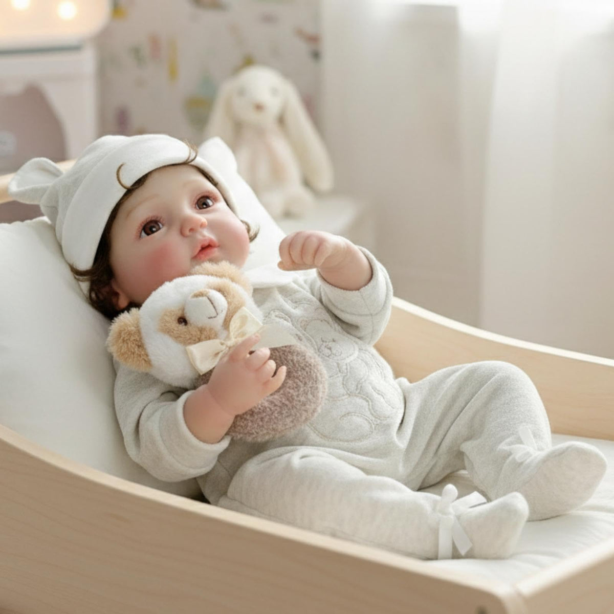 20-Inch Realistic Reborn Baby Doll with Hand-Rooted Hair M723