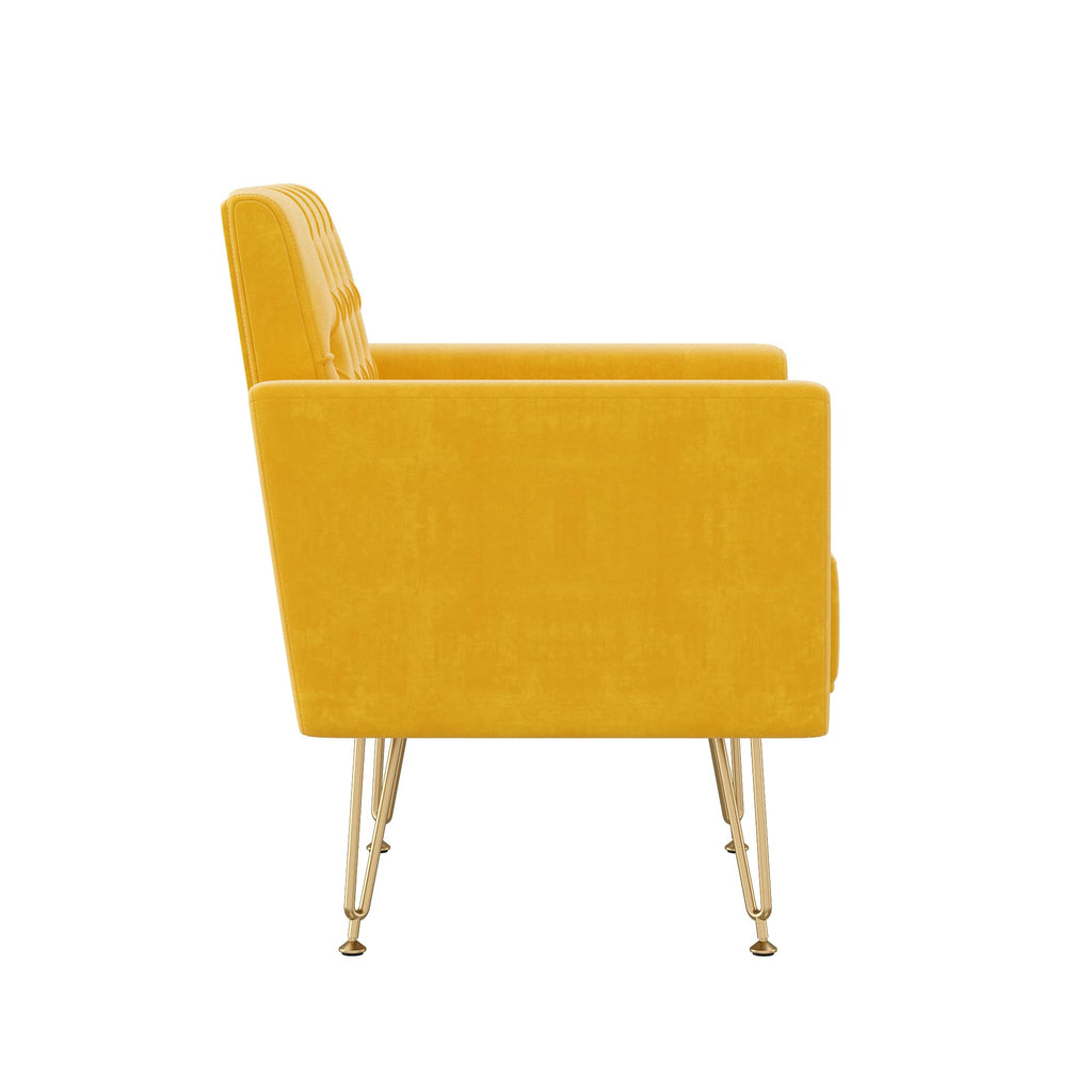 Velvet Tufted Accent Chair with Metal Legs P226541