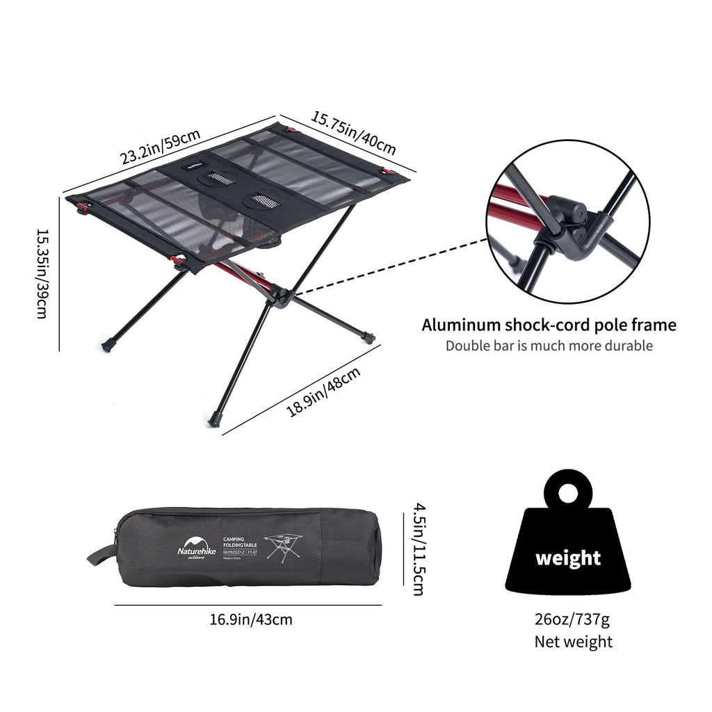Ultralight 1.6 LBS Folding Camping Table with Carry Bag K955959