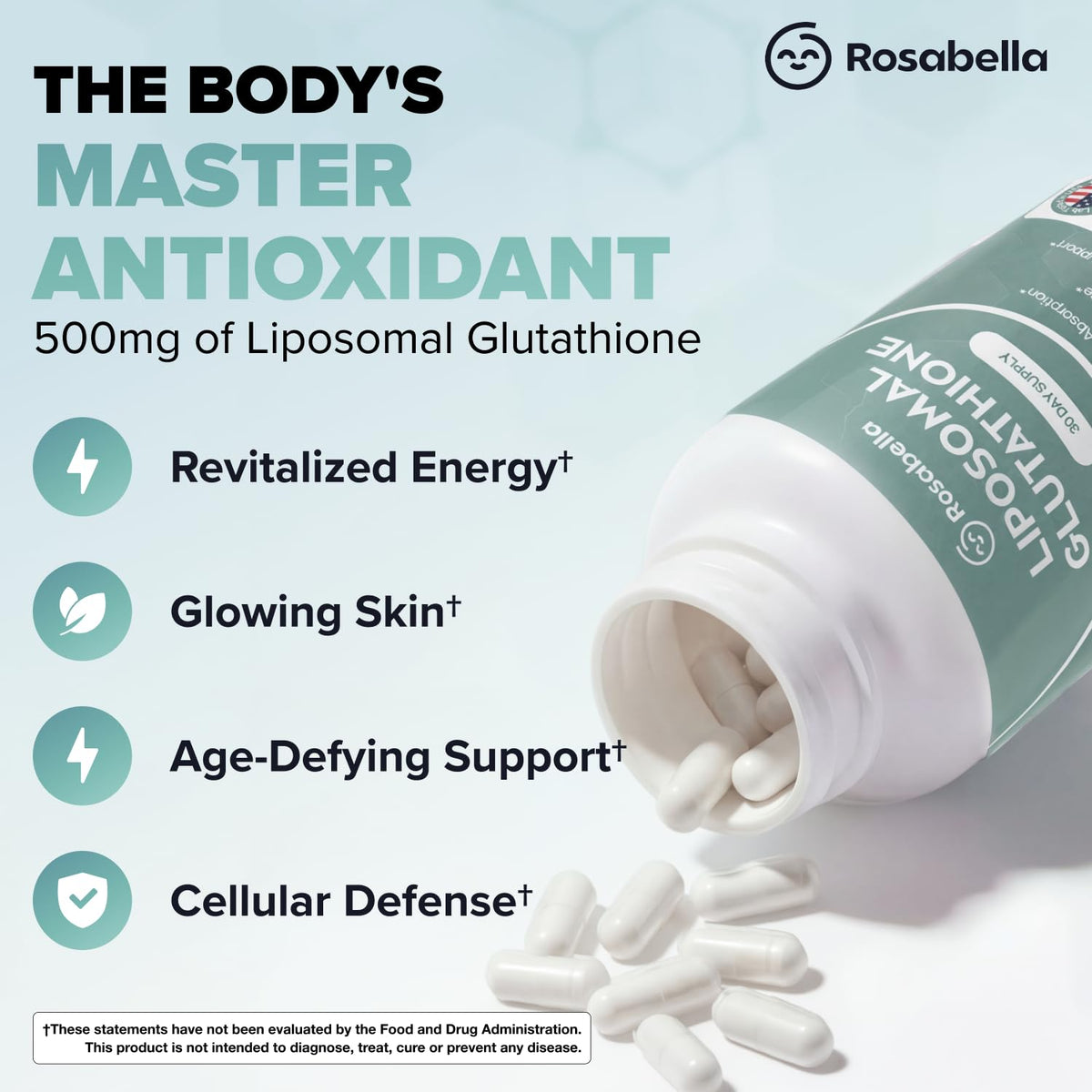 500mg Glutathione Supplement 60 Capsules F607794