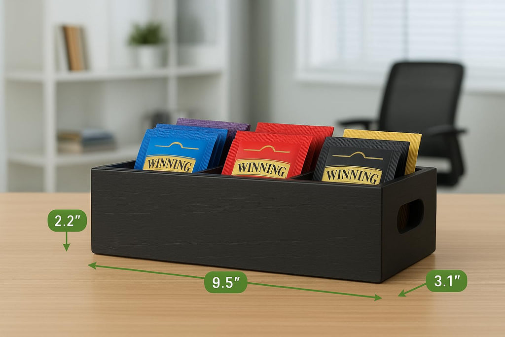 Matte Black Wood 3 Compartment Organizer Tray Z193644