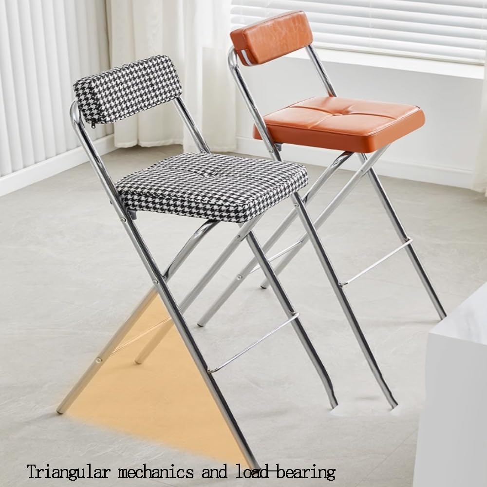 Black Folding Bar Stool with Backrest C812