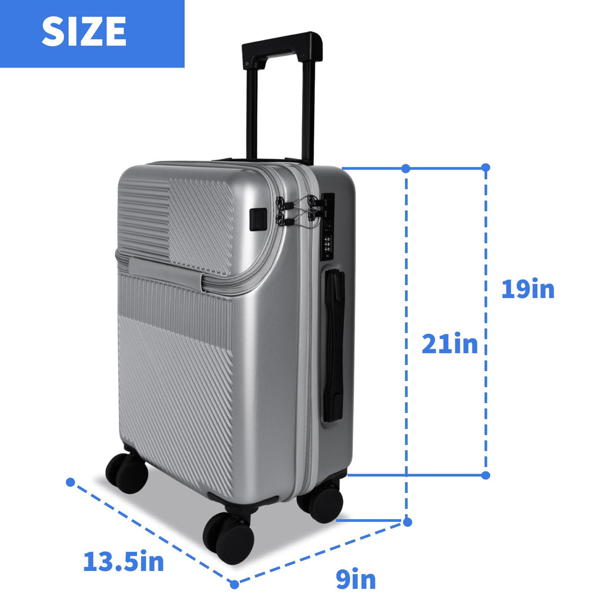 20 inch Hardshell PC Carry on Luggage with Wheels A47955