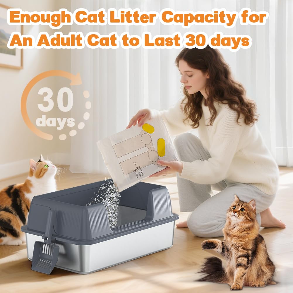 XL Stainless Steel Cat Litter Box A161817