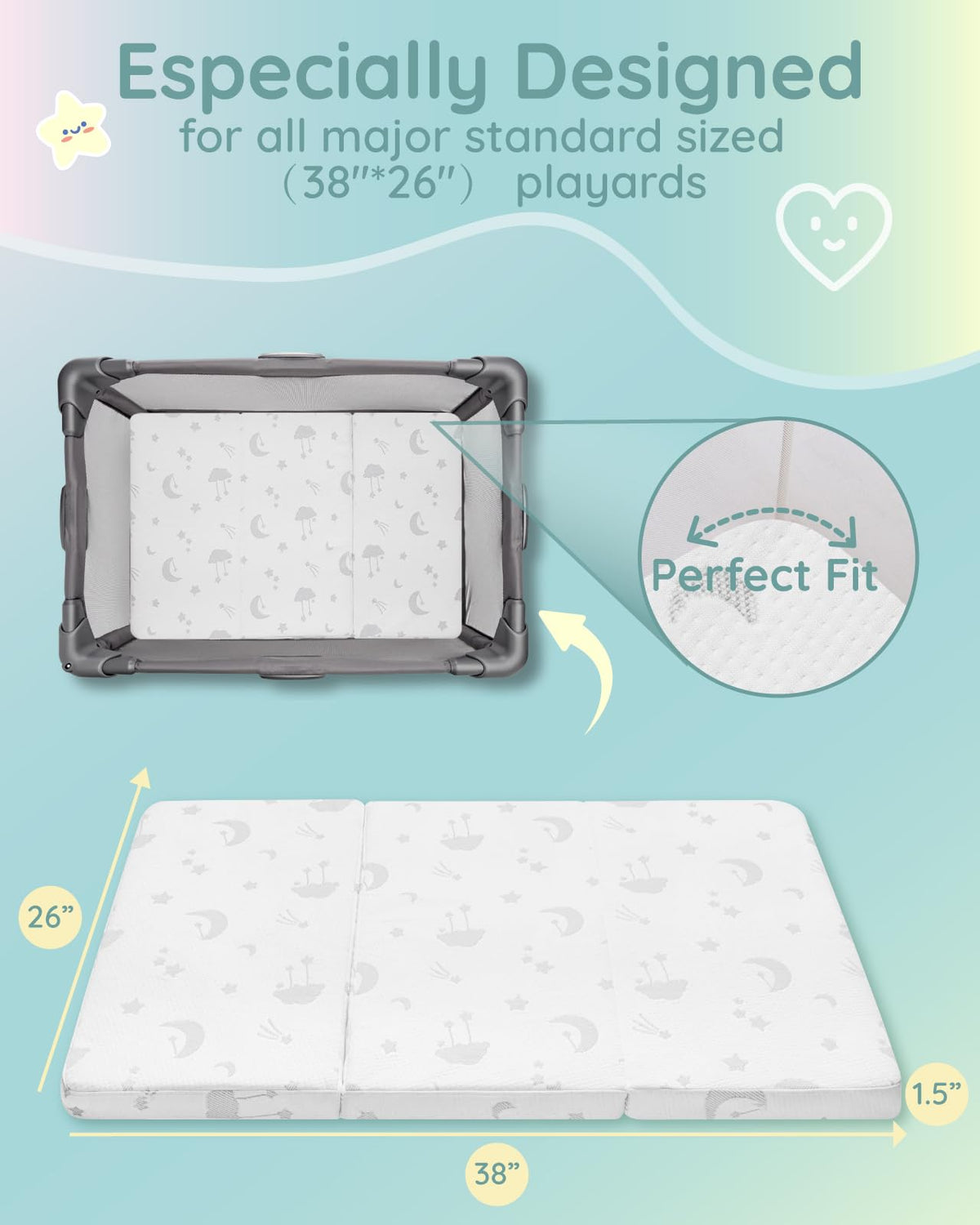 Pack and Play Mattress 38"x26"x1.5" G786515