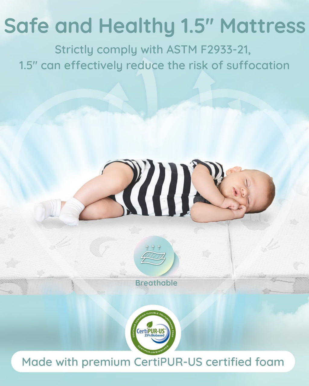 Pack and Play Mattress 38"x26"x1.5" G786515