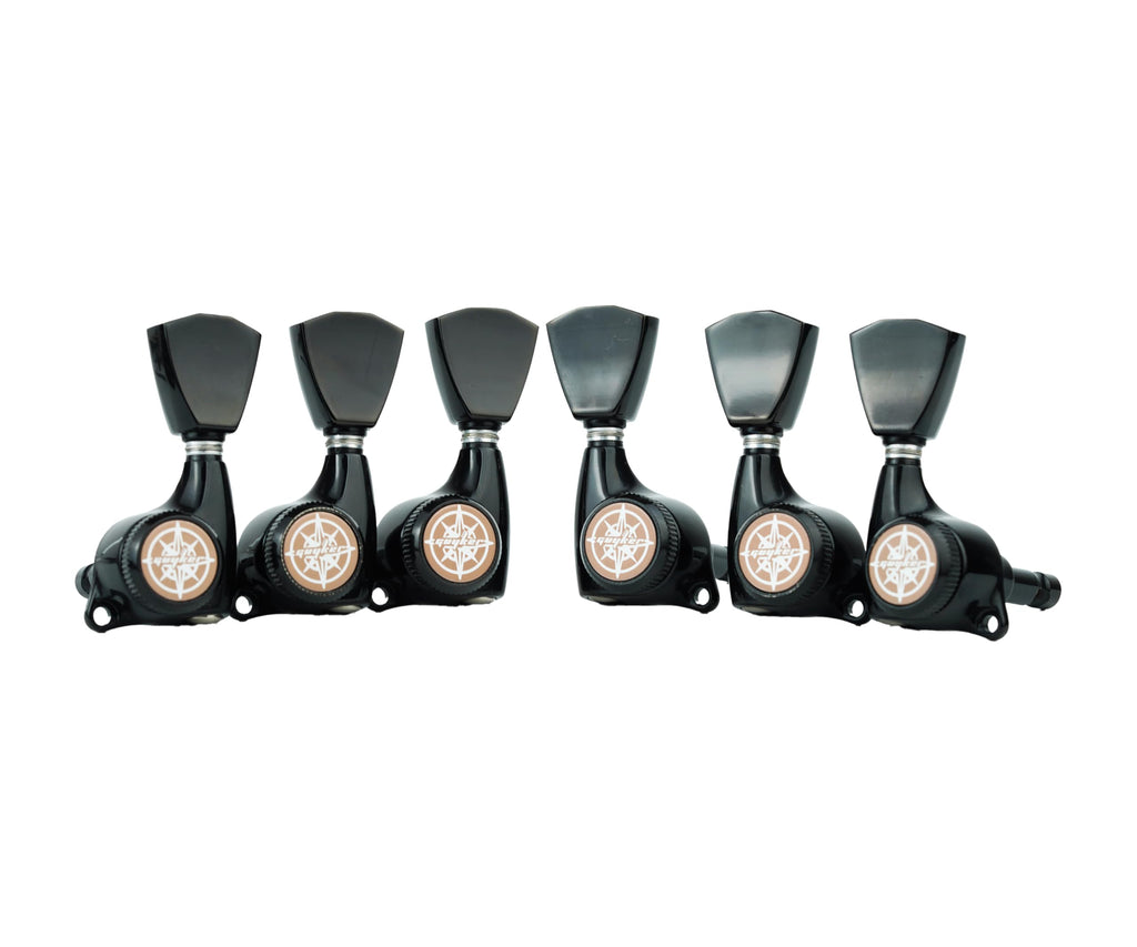 Locking Guitar Tuners 3L + 3R Black J51107